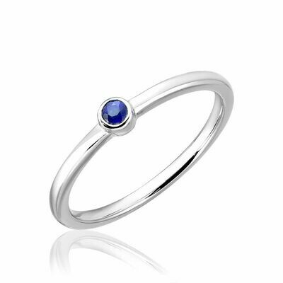 Blue Sapphire Stackable Ring White Gold Blue Sapphire Stackable Ring White Gold