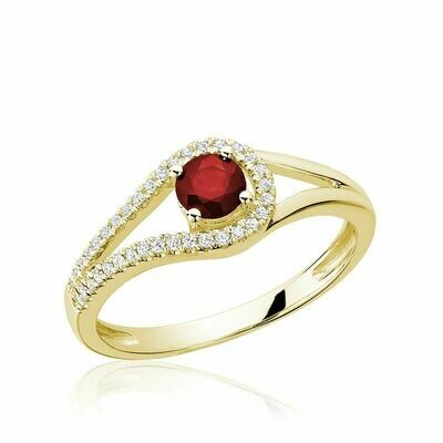 Split Shank Ruby & Diamond Ring Yellow Gold Split Shank Ruby & Diamond Ring Yellow Gold