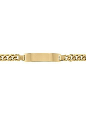 Yellow Gold Hollow Curb ID Bracelet  10KT, 14KT &amp; 18KT