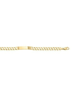 Yellow Gold Solid Bismark ID Bracelet 10KT, 14KT &amp; 18KT