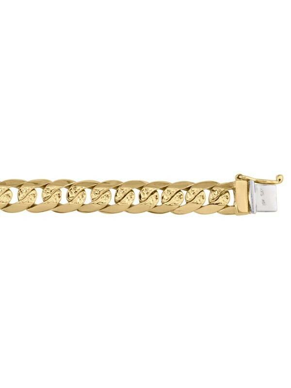 Yellow Gold Solid Link Bracelet 10KT, 14KT &amp; 18KT