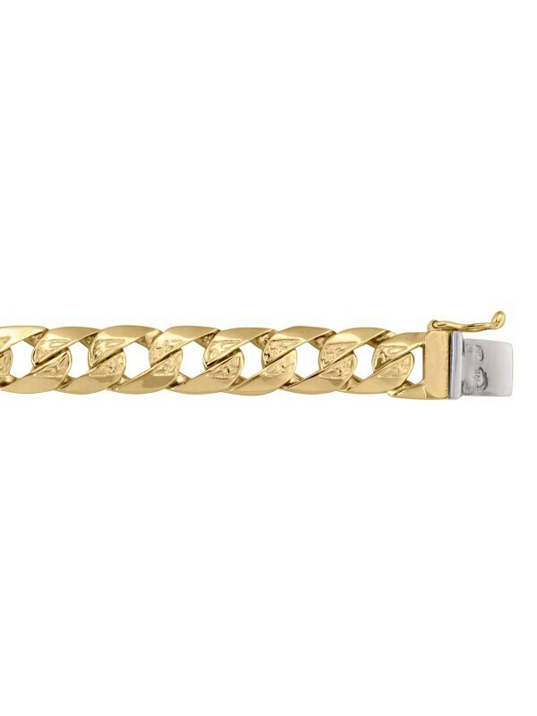 Yellow Gold Solid Link Bracelet 10KT, 14KT &amp; 18KT