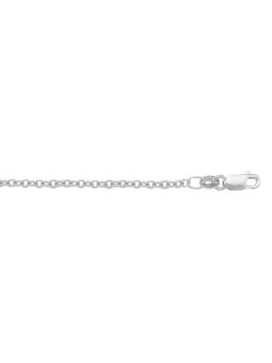 White Gold Open Cable Link 10KT, 14KT & 18KT White Gold Open Cable Link 10KT, 14KT & 18KT
