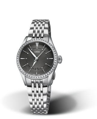 Oris Artelier Date Diamonds Grey Dial 28MM Automatic