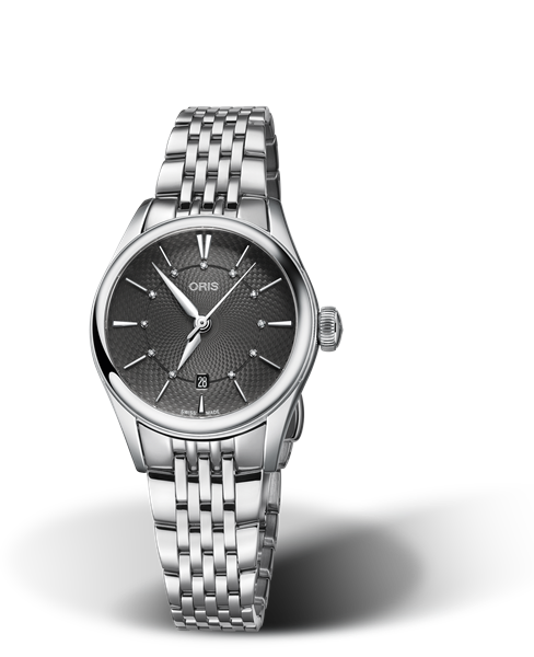 Oris Artelier Date Diamonds Grey Dial 28MM Automatic