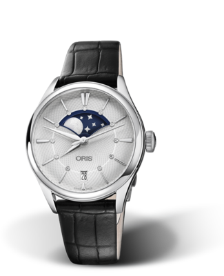 Oris Artelier Grande Lune, Date Diamonds Silver Dial 36MM Automatic
