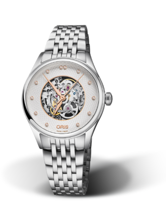Oris Artelier Skeleton Diamonds Silver Dial 33MM Automatic