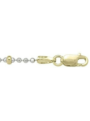 Two Tone Gold Station Bead Link Chain 14KT Two Tone Gold Station Bead Link Chain 14KT