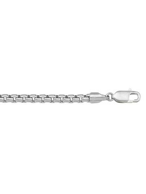 White Gold Hollow Box Link Chain 14KT & 18KT White Gold Hollow Box Link Chain 14KT & 18KT