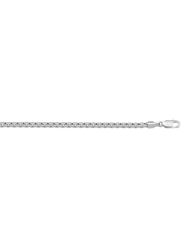 White Gold Hollow Box Link Chain 14KT &amp; 18KT