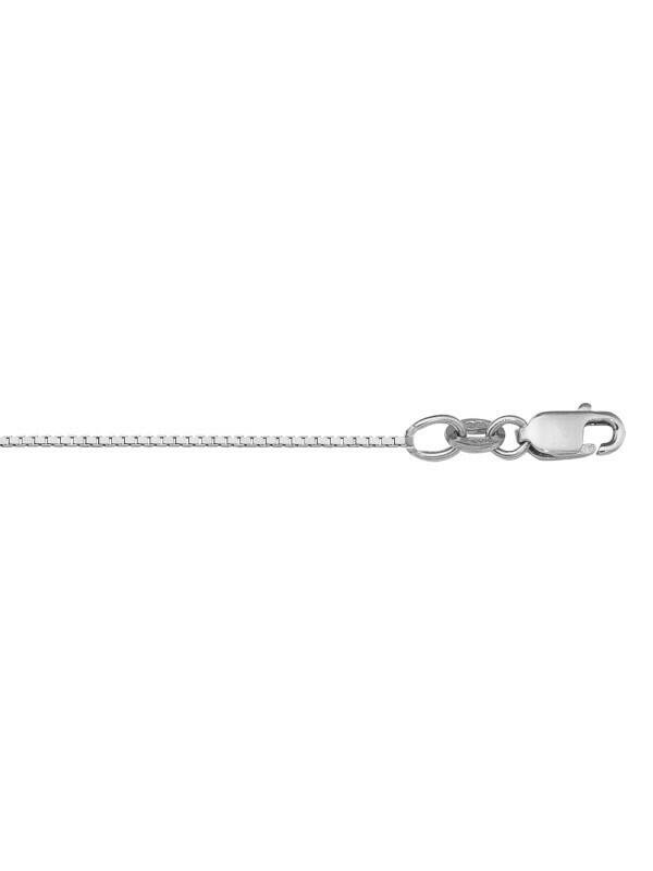 White Gold Solid Box Link Chain 10KT, 14KT &amp; 18KT