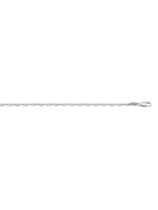 White Gold Solid Anchor Link Chain 10KT, 14KT &amp; 18KT