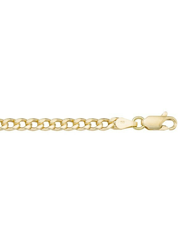 Yellow Gold Hollow Curb Link Bracelet 10KT, 14KT &amp; 18KT