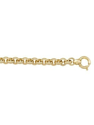 Yellow Gold Hollow Rolo Link Bracelet 14KT &amp; 18KT