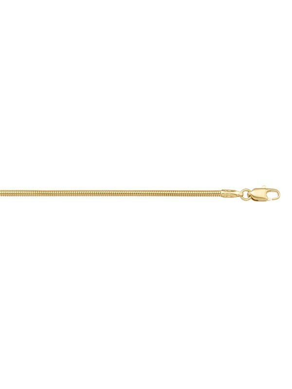Yellow Gold Round Snake Link Chain 10KT, 14KT &amp; 18KT