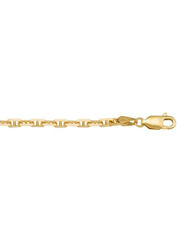 10k 14k 18k Yellow Gold Anchor Link 2.2 mm Italian Chain 14k 24 inches