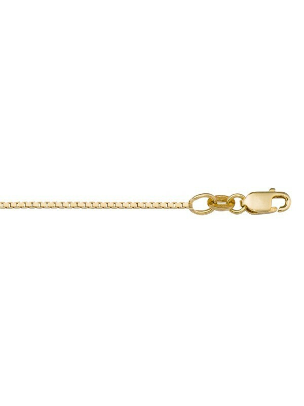 Yellow Gold Solid Box Link Chain 10KT, 14KT &amp; 18KT