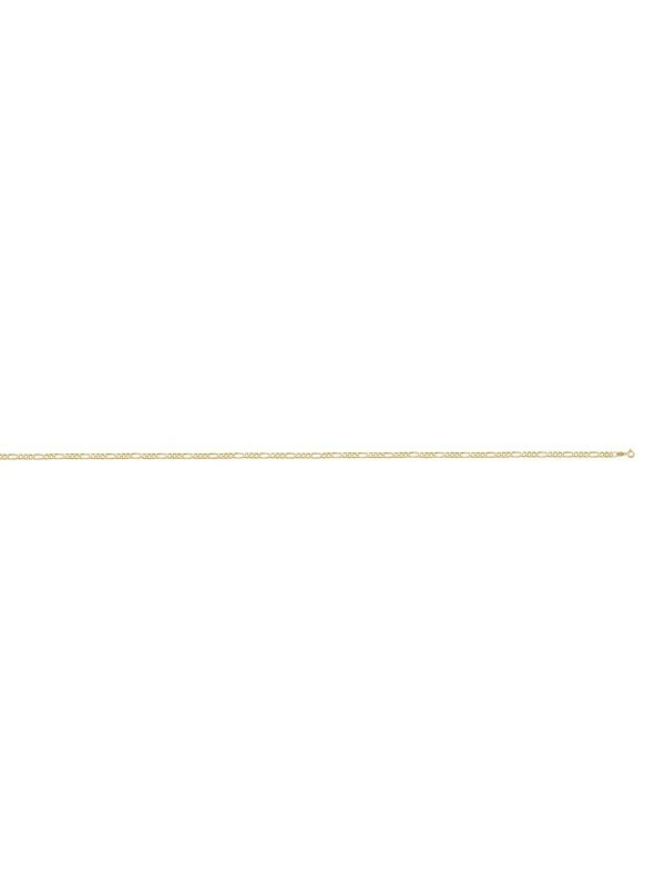 Yellow Gold Solid Figaro Link Chain 10KT, 14KT &amp; 18KT