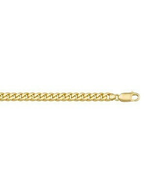 Yellow Gold Solid Flat Beveled Link Bracelet 10KT, 14KT &amp; 18KT