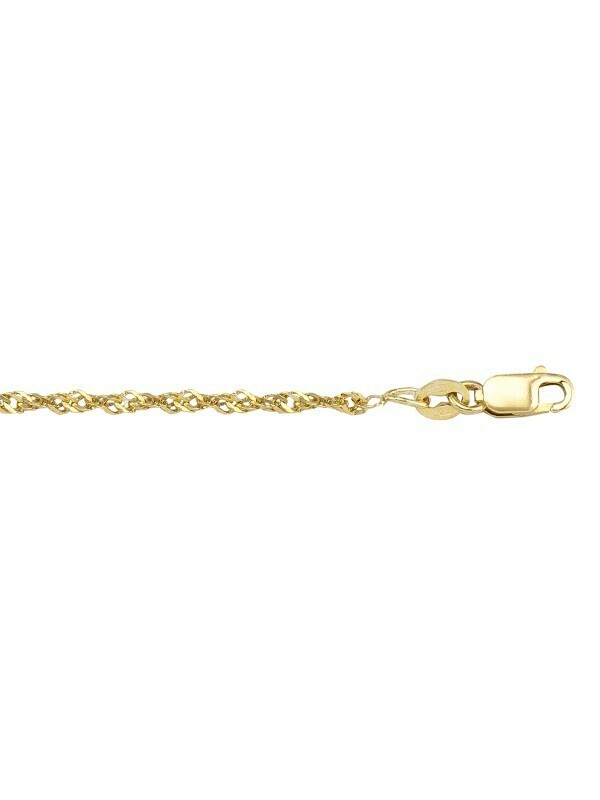 Yellow Gold Solid Singapore Link Bracelet 10KT