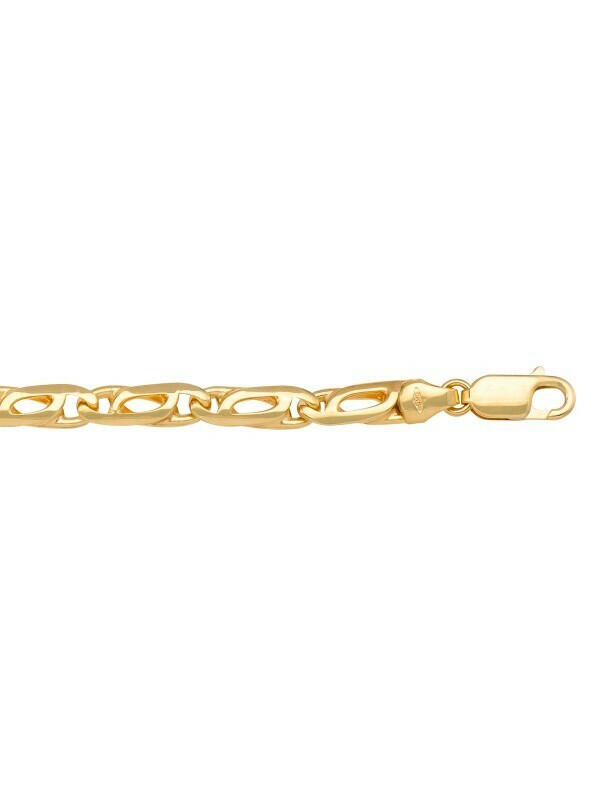 Yellow Gold Solid Tiger Eye Link Bracelet 10KT, 14KT &amp; 18KT