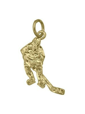 Yellow Gold Hockey Player Charm 10KT Yellow Gold Hockey Player Charm 10KT