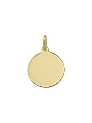 Yellow Gold 14mm Round Tag Pendant 14KT Yellow Gold 14mm Round Tag Pendant 14KT