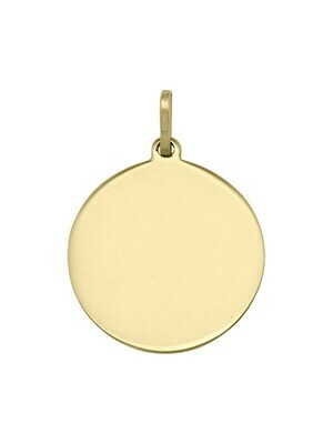 Yellow Gold 18mm Round Tag Pendant 14KT Yellow Gold 18mm Round Tag Pendant 14KT