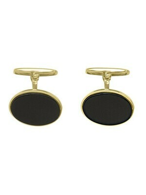 Yellow Gold Onyx Cufflinks 18KT Yellow Gold Onyx Cufflinks 18KT