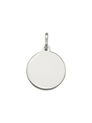 White Gold 14mm Round Tag Pendant 14KT White Gold 14mm Round Tag Pendant 14KT