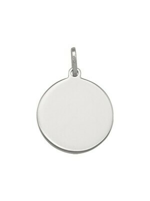 White Gold 16mm Round Tag Pendant 14KT White Gold 16mm Round Tag Pendant 14KT