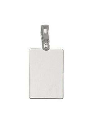 White Gold Plain Rectangular Tag Pendant 10KT White Gold Plain Rectangular Tag Pendant 10KT