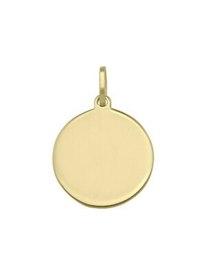 Yellow Gold 16mm Round Tag Pendant 14KT Yellow Gold 16mm Round Tag Pendant 14KT