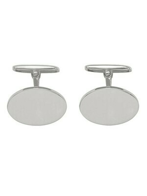 White Gold Oval Cufflinks 10KT, 14KT & 18KT White Gold Oval Cufflinks 10KT, 14KT & 18KT