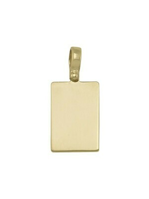 Yellow Gold Plain Rectangular Tag Pendant 10KT Yellow Gold Plain Rectangular Tag Pendant 10KT