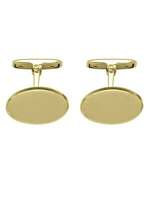 Yellow Gold Oval Cufflinks 10KT, 14KT & 18KT Yellow Gold Oval Cufflinks 10KT, 14KT & 18KT