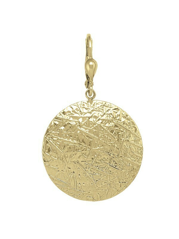 Yellow Gold Textured Disc Earring 10KT