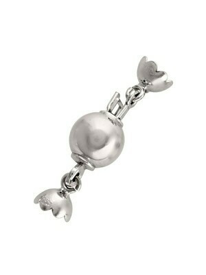 White Gold 8mm Ball Pearl Clasp Finding 18KT White Gold 8mm Ball Pearl Clasp Finding 18KT