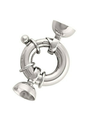 Fancy White Gold Spring Ring Pearl Clasp Finding18KT Fancy White Gold Spring Ring Pearl Clasp Finding18KT