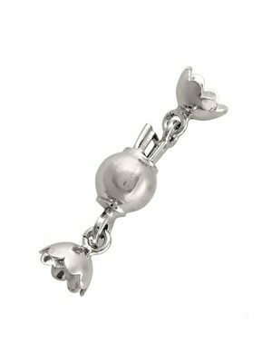 White Gold 6mm Ball Pearl Clasp Finding 18KT White Gold 6mm Ball Pearl Clasp Finding 18KT
