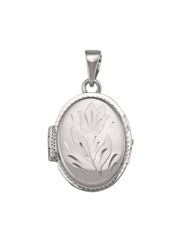 White Gold Oval Locket 10KT, 14KT & 18KT White Gold Oval Locket 10KT, 14KT & 18KT