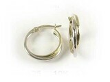 10K Yellow &amp; White Gold Two Tone Hoop Earrings