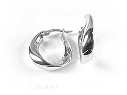 10K White Gold Twisted Hoop Earrings