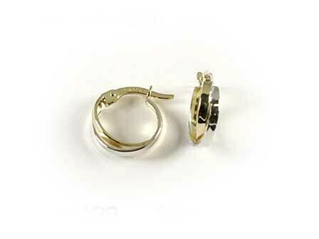 10K Yellow & White Two Tone Hoop Earrings 10K Yellow & White Two Tone Hoop Earrings