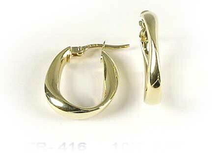 10K Yellow Gold Twisted Hoop Earrings