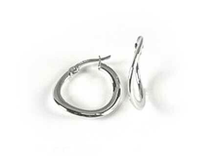 10K  White Gold Twisted Hoop Earrings