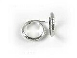 10K White Gold Shimmer Cut Hoop Earrings