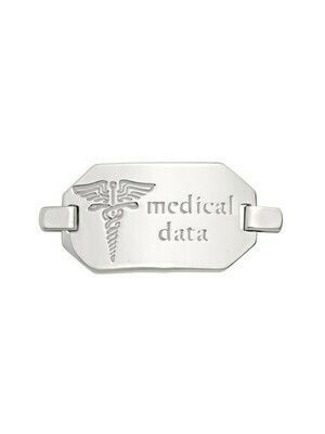 White Gold Medical Data Plate 10KT & 14KT White Gold Medical Data Plate 10KT & 14KT