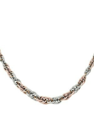 Pink And White Gold Two Tone Fancy Hollow Necklace 10KT Pink And White Gold Two Tone Fancy Hollow Necklace 10KT