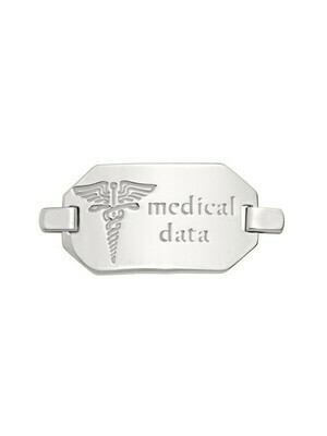 White Gold Medical Data Plate 10KT & 14KT White Gold Medical Data Plate 10KT & 14KT